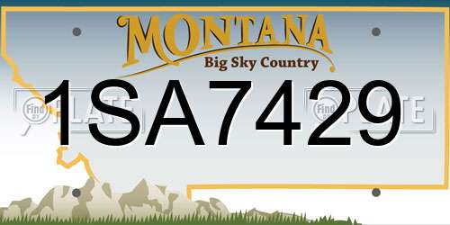 1SA7429 Montana License Plate