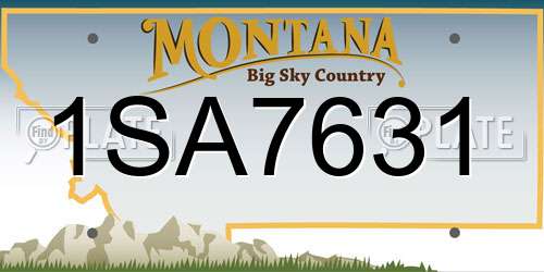 1SA7631 Montana License Plate