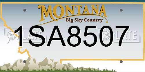 1SA8507 Montana License Plate