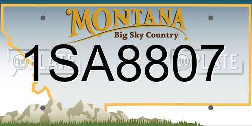 1SA8807 Montana License Plate