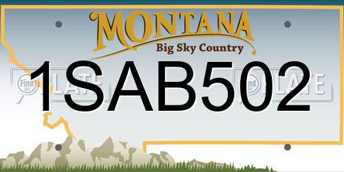 1SAB502 Montana License Plate