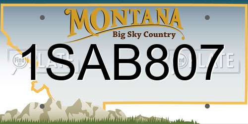 1SAB807 Montana License Plate