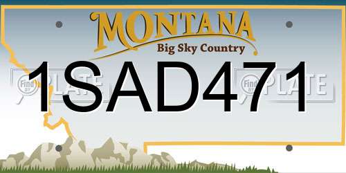 1SAD471 Montana License Plate