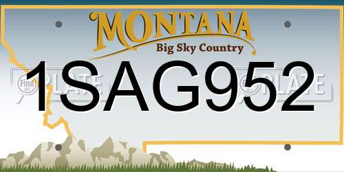 1SAG952 Montana License Plate