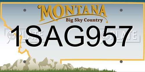 1SAG957 Montana License Plate