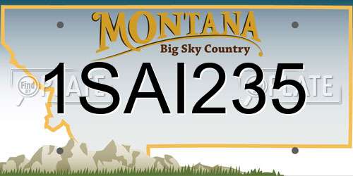 1SAI235 Montana License Plate