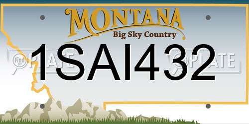 1SAI432 Montana License Plate