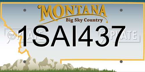 1SAI437 Montana License Plate