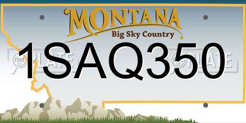 1SAQ350 Montana License Plate