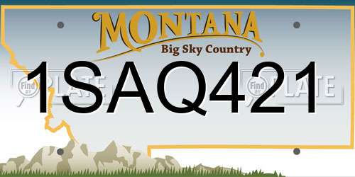 1SAQ421 Montana License Plate