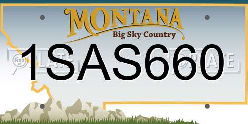 1SAS660 Montana License Plate