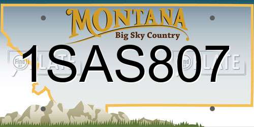 1SAS807 Montana License Plate