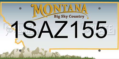 1SAZ155 Montana License Plate