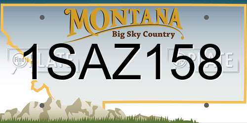 1SAZ158 Montana License Plate