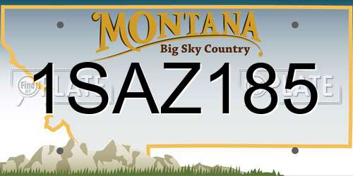1SAZ185 Montana License Plate