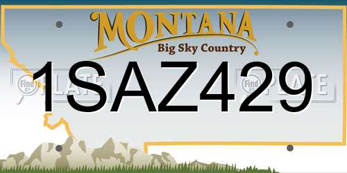 1SAZ429 Montana License Plate