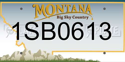 1SB0613 Montana License Plate