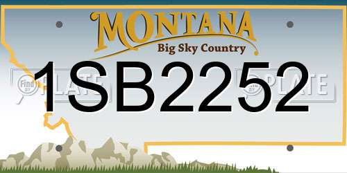 1SB2252 Montana License Plate