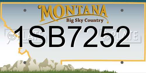 1SB7252 Montana License Plate