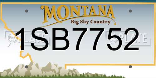 1SB7752 Montana License Plate