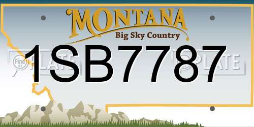 1SB7787 Montana License Plate