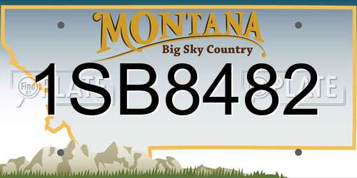 1SB8482 Montana License Plate