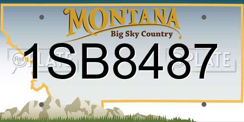 1SB8487 Montana License Plate