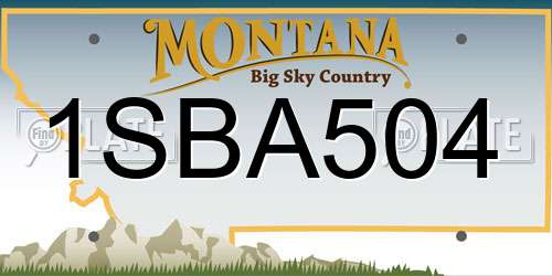 1SBA504 Montana License Plate