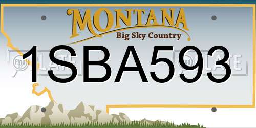 1SBA593 Montana License Plate