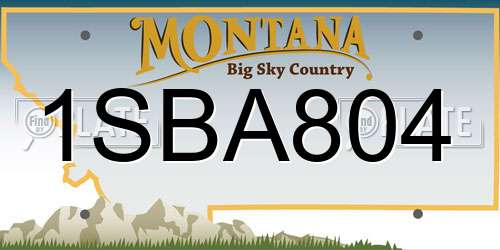 1SBA804 Montana License Plate