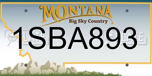 1SBA893 Montana License Plate