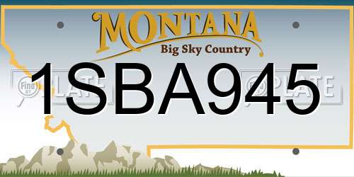 1SBA945 Montana License Plate