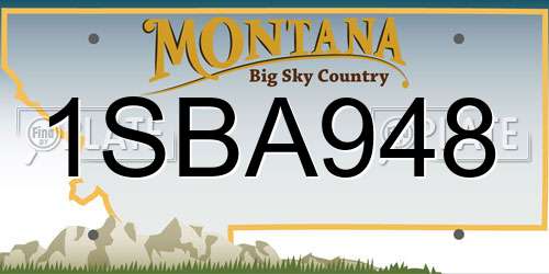 1SBA948 Montana License Plate