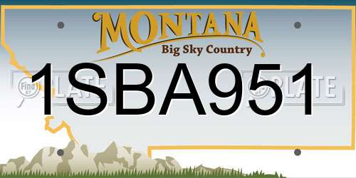 1SBA951 Montana License Plate