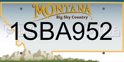 1SBA952 Montana License Plate
