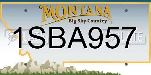 1SBA957 Montana License Plate