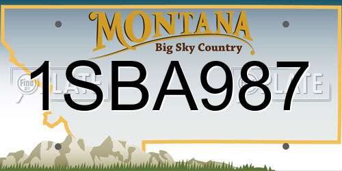 1SBA987 Montana License Plate