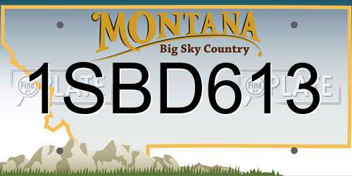 1SBD613 Montana License Plate