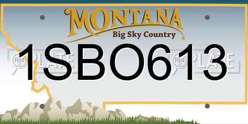 1SBO613 Montana License Plate