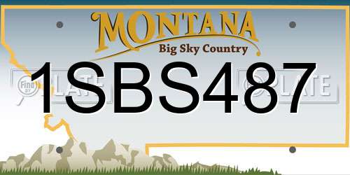 1SBS487 Montana License Plate