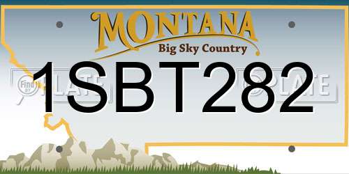 1SBT282 Montana License Plate