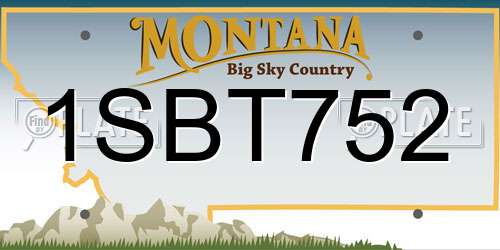 1SBT752 Montana License Plate