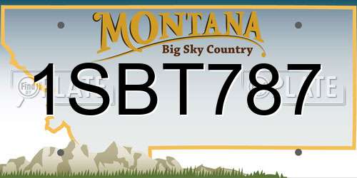 1SBT787 Montana License Plate