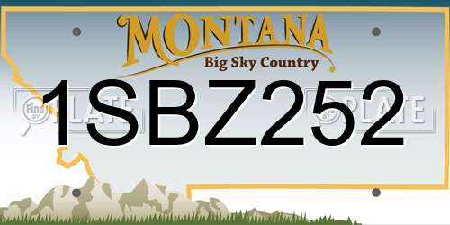 1SBZ252 Montana License Plate