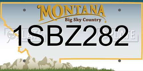1SBZ282 Montana License Plate