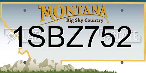 1SBZ752 Montana License Plate