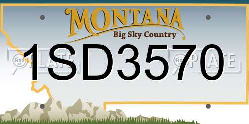 1SD3570 Montana License Plate