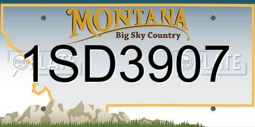 1SD3907 Montana License Plate
