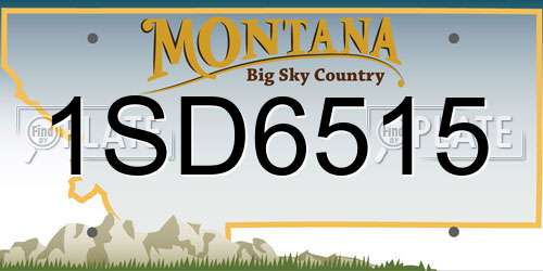 1SD6515 Montana License Plate
