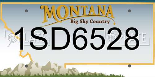 1SD6528 Montana License Plate